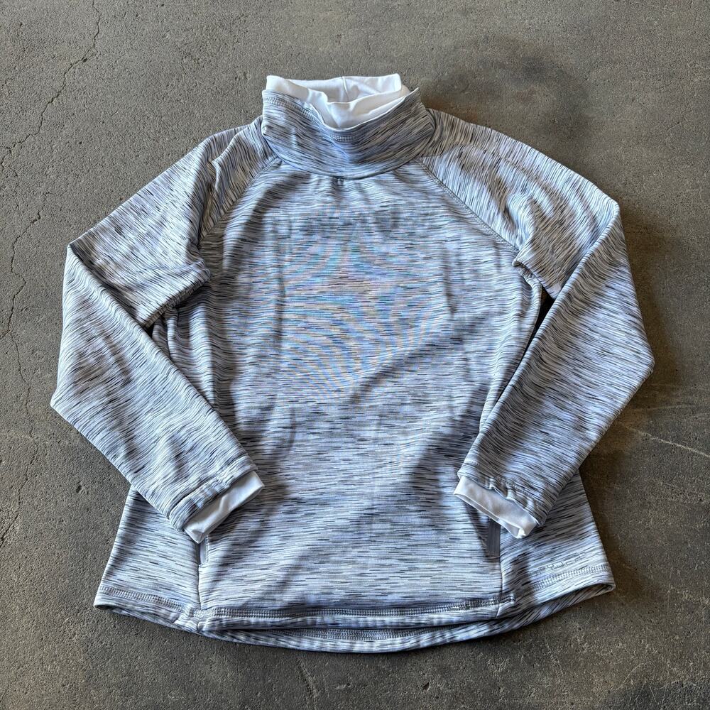 Spyder Sweater Size L Large Gray Pullover Sweatshirt Cowl Neck Pockets Outdoor